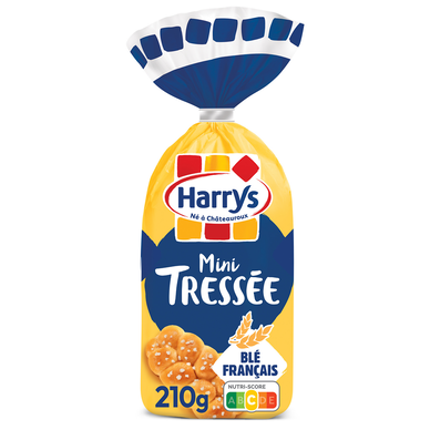 Brioches Mini tressée au sucre perlé X6 HARRYS - 210g