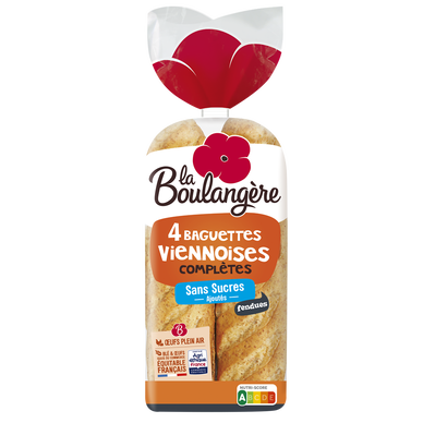 Pain Baguettes viennoises complètes LA BOULANGERE - x4 - 340g