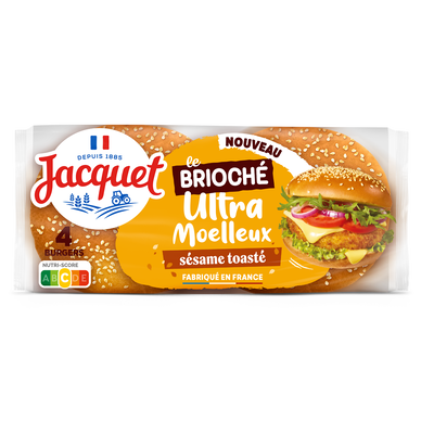 Burger brioché ultra moelleux sésame JACQUET 250g