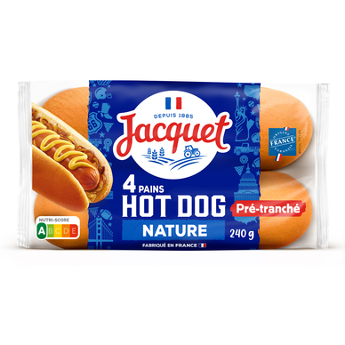 Pains Hot Dog Nature JACQUET - x4 - 240g