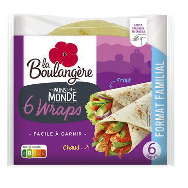 Pains wraps  LA BOULANGERE - x6 - 370g