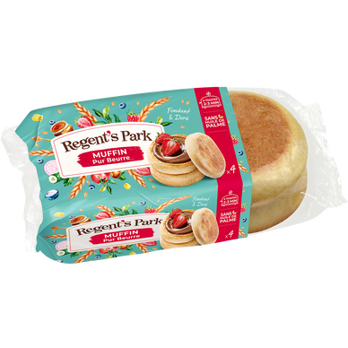 Muffins nature pur beurre REGENT'S PARK, x4 soit 250g