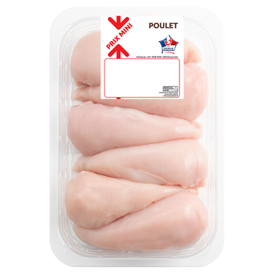 Filet de poulet blanc, PRIX MINI, France, barquette 1kg