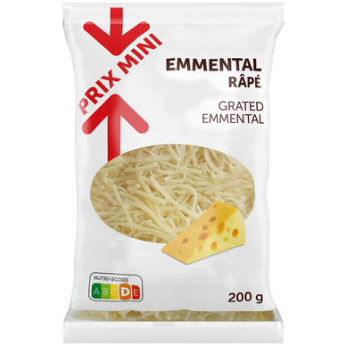 Emmental râpé pasteurisé 30%MG PRIX MINI - 200g