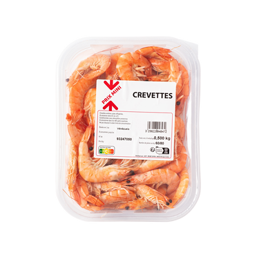 Crevettes cuites calibre 60/80 PRIX MINI - barquette 500g