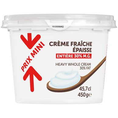 Crème fraîche épaisse PRIX MINI, 30%MG - 450g