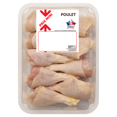 Pilons de poulet blanc, PRIX MINI, France,  barquette 800g