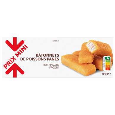 Batonnets de poisson panées PRIX MINI, 450g