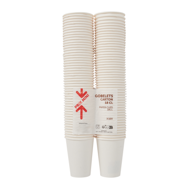 Gobelet en carton 18cl x100 - PRIX MINI