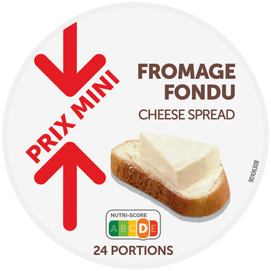 Fromage fondu pasteurisé 20%MG PRIX MINI - boîte ronde x24
