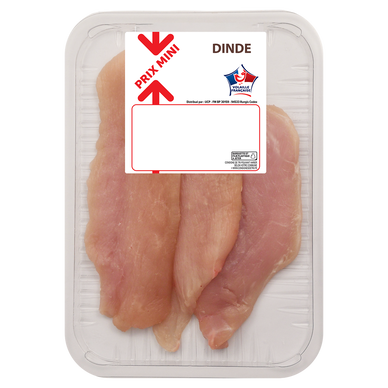Escalopes de dinde, PRIX MINI, France, 3 pièces, barquette 350g