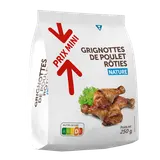 Grignottes de poulet nature, PRIX MINI, Union Européenne, barquette, 250g
