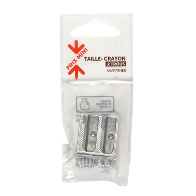 Taille-crayon 2 trous aluminium - PRIX MINI