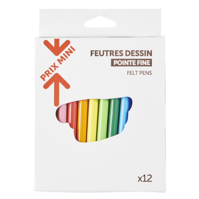 Feutre dessin pointe fine x12 - PRIX MINI