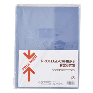 Protège cahier 24x32cm x5 incolore - PRIX MINI