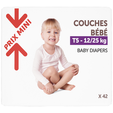Couches bébé T5 - 12/25kg - PRIX MINI - x42