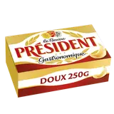 Beurre doux PRÉSIDENT, 82%, plaquette de 250g