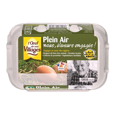 Gros Oeufs Plein air L'OEUF DE NOS VILLAGES - Boîte de 6
