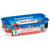 Yaourt brassé aux fruits mixés fruits rouges VELOUTE DANONE - 8x125g