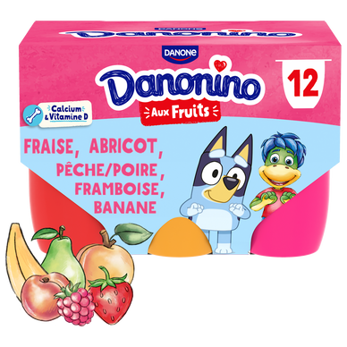 Petits suisse aux fruits DANONINO - 12x50g