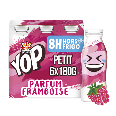Yaourt à boire aromatisé framboise P'TIT YOP - 6x180g