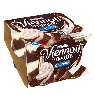 Mousse Liégeoise Chocolat VIENNOIS - 4 pots de 90g