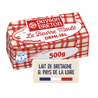 Beurre moulé demi-sel 80%MG PAYSAN BRETON - 500g