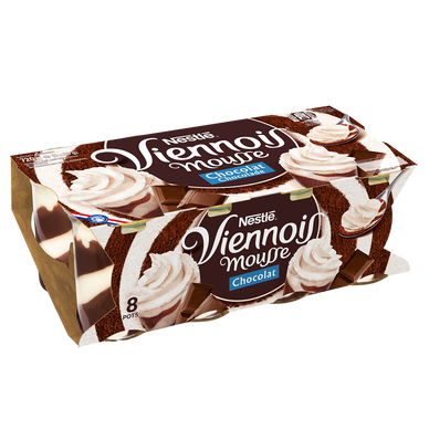 Mousse Liégeoise Chocolat VIENNOIS - 8 pots de 90g