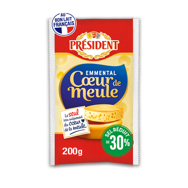 Emmental Français coeur de meule  réduit en sel PRESIDENT - 200g