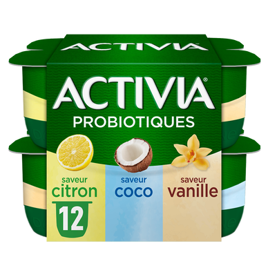Yaourt citron vanille coco bifidus ACTIVIA - 12x125g