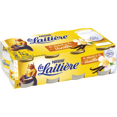 Yaourts vanille au lait entier LA LAITIERE - 8x125g