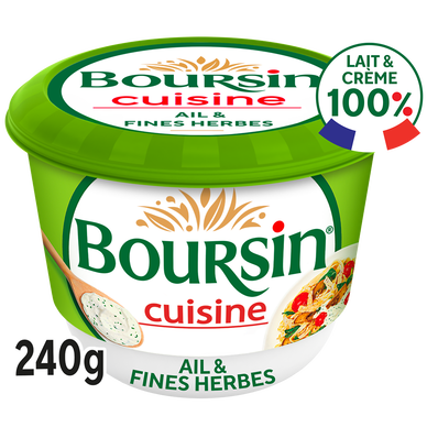 Fromage à cuisiner ail et fines herbes BOURSIN - Pot 240g