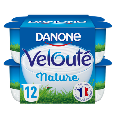 Yaourt brassé nature VELOUTE DANONE - 12x125g
