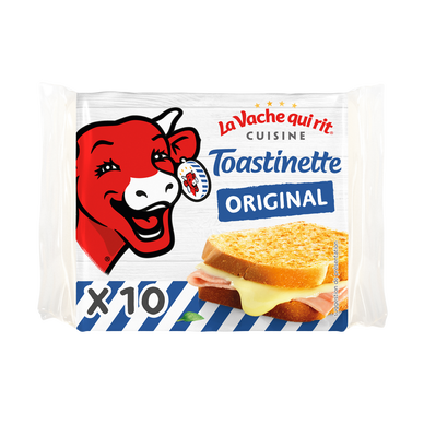 Fromage en tranches Toastinette Croque Monsieur Nature VACHE QUI RIT -10 tranches 200g