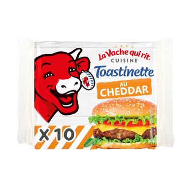 Fromage en tranches Toastinette Hamburger Cheddar VACHE QUI RIT - 10 tranches 200g