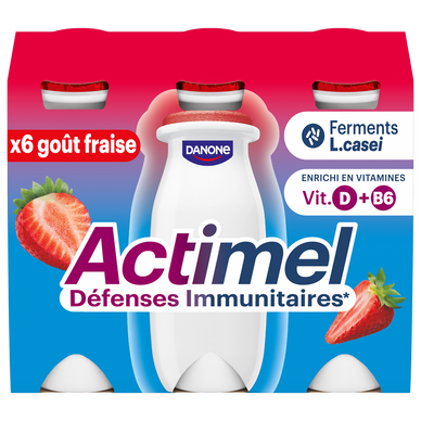 Yaourt à boire fraise ACTIMEL - 6x100g