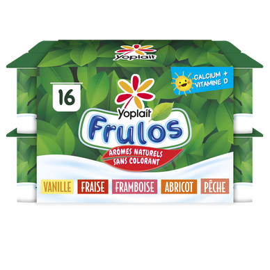 Yaourt sucré aromatisé aux fruits FRULOS - 16x125g