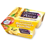 Dessert fruitier Pomme Banane Sans Sucres Ajoutés CHARLES & ALICE -4 pots de 100g
