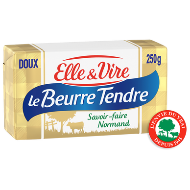 Beurre tendre doux ELLE&VIRE - plaquette 250g