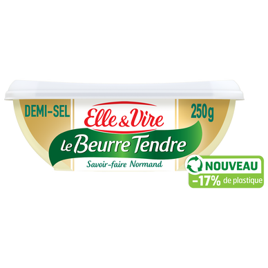 Beurre tendre demi-sel ELLE&VIRE - barquette 250g