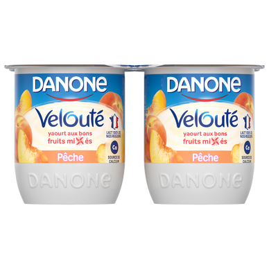 Yaourt brassé aux fruits mixés pêche VELOUTE DANONE - 4x125g