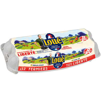 Oeufs Plein air Label Rouge Fermier LOUE - Boîte de 12
