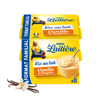 Riz au lait Vanille LA LAITIERE - 8 pots de 115g