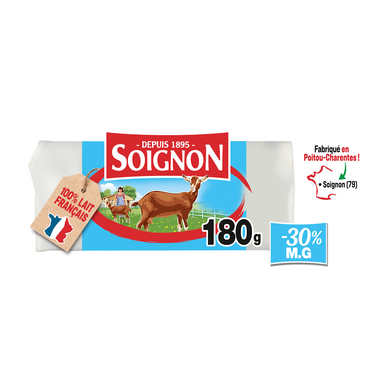 Bûche de chèvre Allégée -30% MG  SOIGNON - 180g