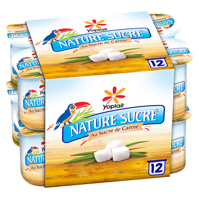 Yaourt nature sucré NATURE SUCRE YOPLAIT - 12x125g