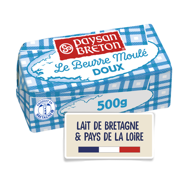 Beurre moulé doux 80%MG PAYSAN BRETON - 500g