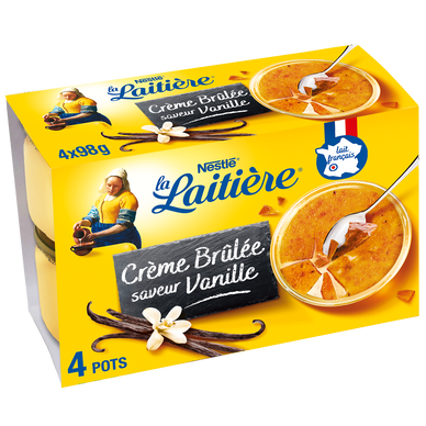 Crème brûlée avec éclats de caramel LA LAITIERE - 4 pots de 100g