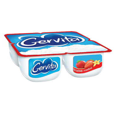 Fromage blanc mousse fraise melba GERVITA - 4x100g