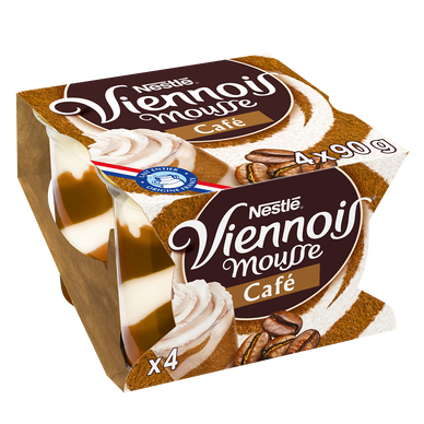 Mousse Liégeoise Café VIENNOIS - 4 pots de 90g