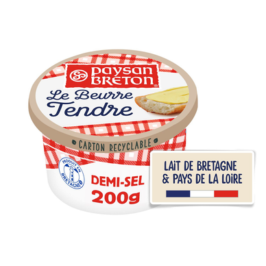 Beurrier demi-sel tendre 80%MG PAYSAN BRETON - Pot carton 200g